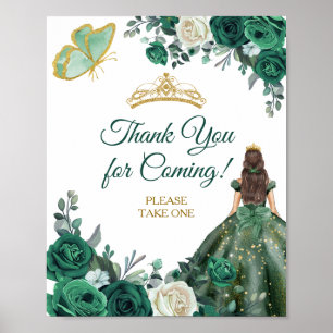 Affiche Robe verte Emeraude Quinceañera Merci