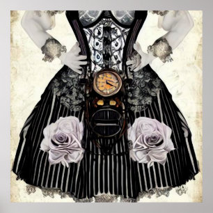 Affiche Robe vintage Steampunk Corset
