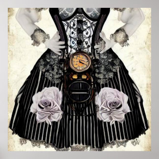 Affiche Robe vintage Steampunk Corset