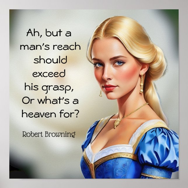 Affiche Robert Browning citation Ou ce qui est un paradis  (Devant)