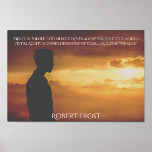Affiche Robert Frost cite des lettres blanches Motivationn