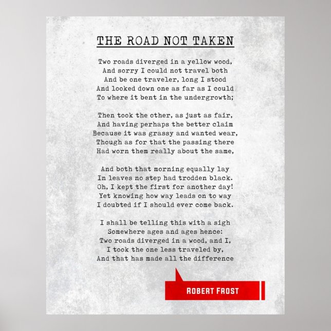 Affiche Robert Frost Cite La Route De La Littéraire Non Pr (Devant)