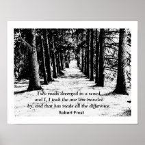 La Route De Robert Frost Moins A Voyage Affiche De Zazzle Fr
