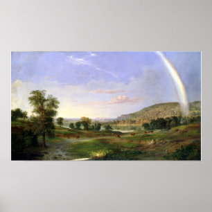 Affiche Robert S. Duncanson Paysage avec arc-en-ciel