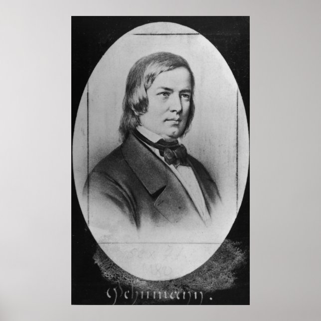 Affiche Robert Schumann  engraved from a photograph (Devant)