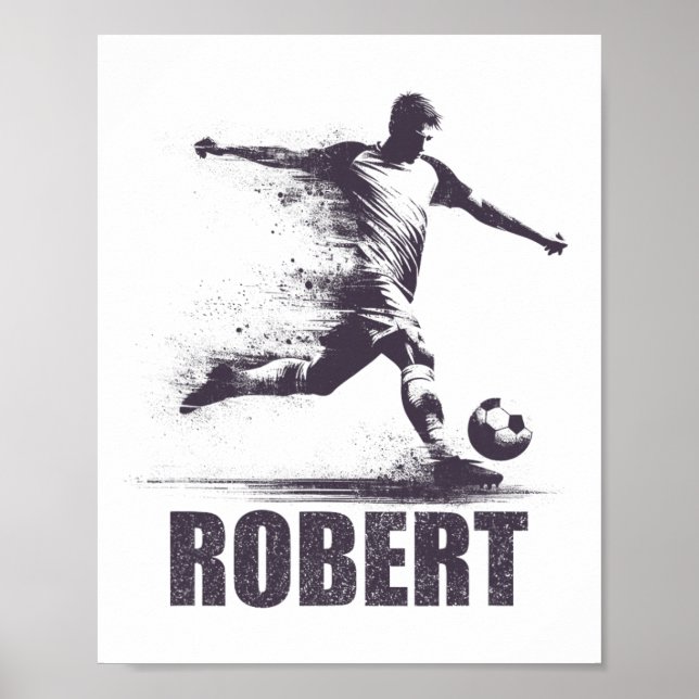 Affiche Robert Soccer Boys Personalized First Name Robert  (Devant)