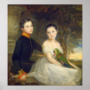 Affiche Robertson - Enfants au perroquet