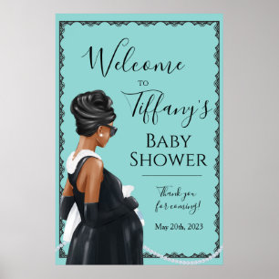Affiche Robes Noires Little Baby Shower Bienvenue