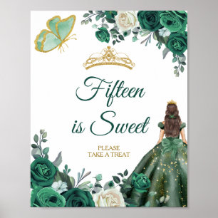 Affiche Robes vert émeraude Quinceañera Quinze est doux