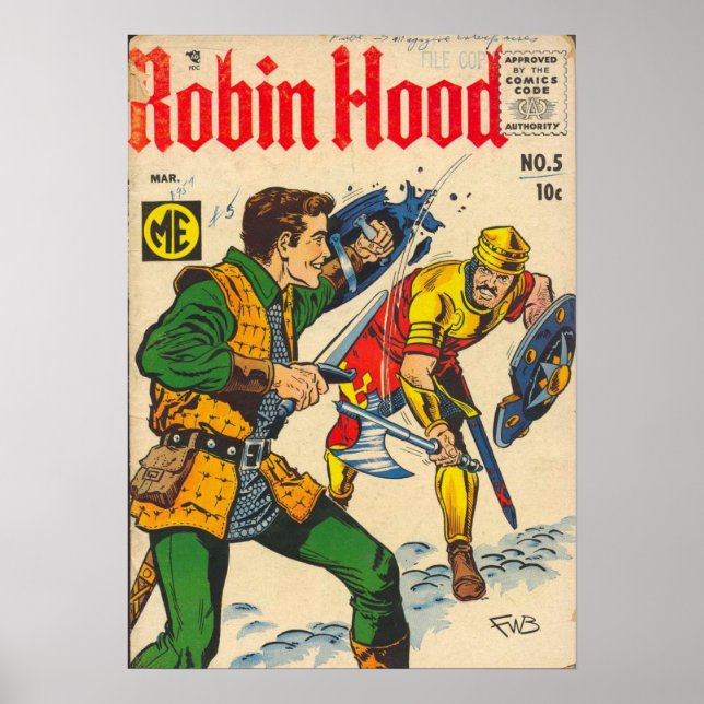 Affiche Robin Hood Vintage Couverture comique (Devant)