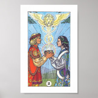 Affiche Robin Tarot en bois - 2 tasses