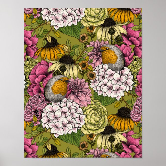 Affiche Robins dans le jardin 2 (Devant)