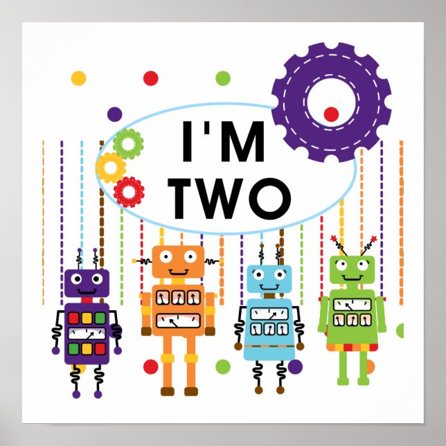 Affiche Robot 2e chemises et cadeaux d'anniversaire (Devant)
