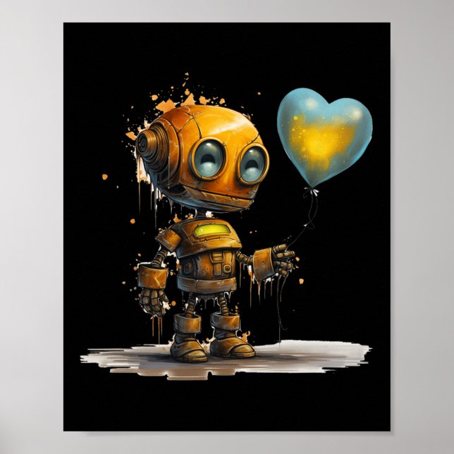 Affiche Robot Amour de la Saint-Valentin Incroyable et Drô (Devant)