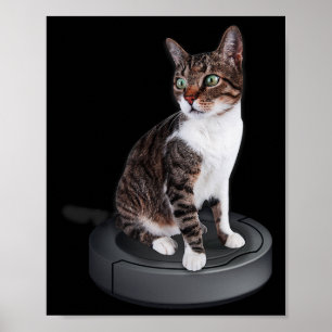 Affiche Robot Cat Vacuum Cleaner Feline Animal Cute Cat