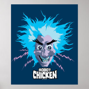 Affiche Robot chicken Scientist Head Graphic