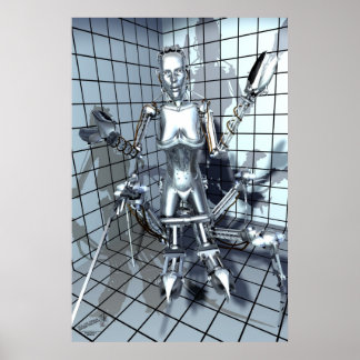 Affiche Robot dans une grille