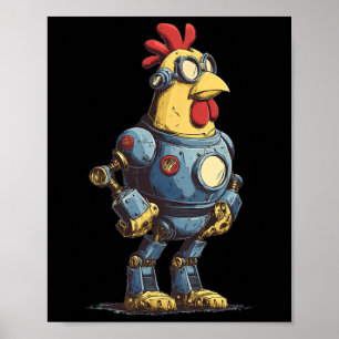 Affiche Robot de poulet génial pour les futurs amoureux de