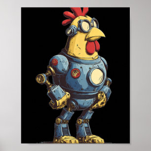 Affiche Robot de poulet génial pour les futurs amoureux de