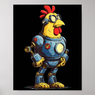 Affiche Robot de poulet génial pour les futurs amoureux de