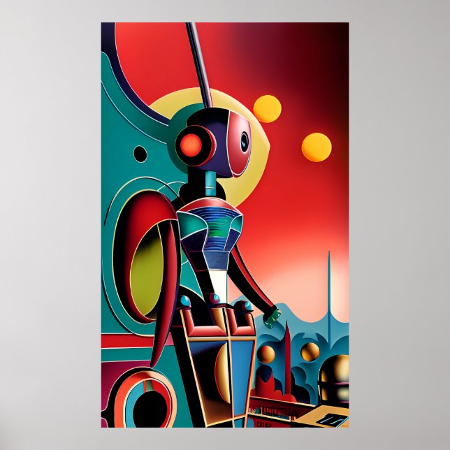 Affiche Robot des yeux - Ken Gage Surreal Art (Devant)