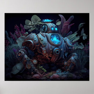 Affiche Robot et Plantes dystopiques