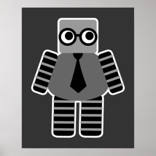 Affiche Robot Geek intelligent
