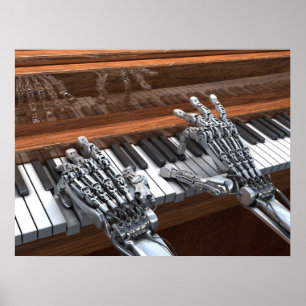 Affiche Robot jouant sur le piano