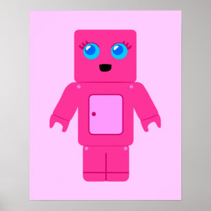 Affiche Robot rose