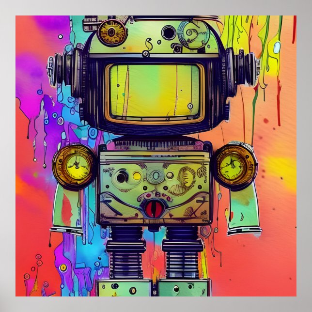 Affiche Robot Steampunk (Devant)