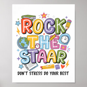 Affiche Roc de l'épreuve Jour Staar Enseignant Motivation 