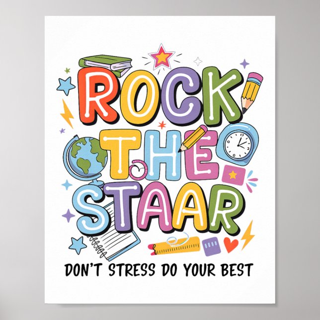 Affiche Roc de l'épreuve Jour Staar Enseignant Motivation  (Devant)