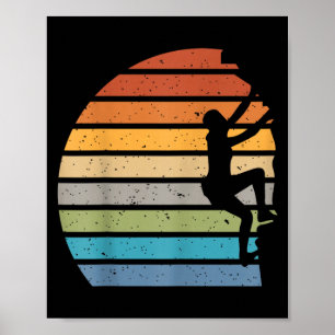 Affiche Rocaille de coucher de soleil rétro sports de plei