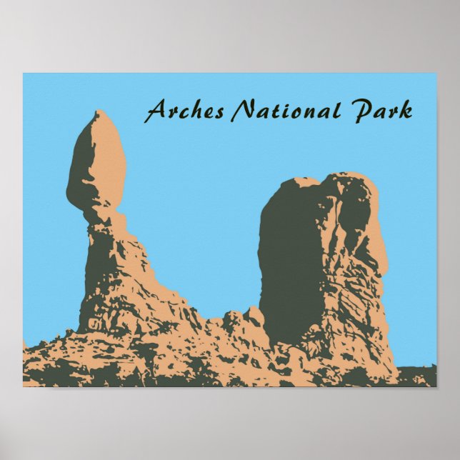 Affiche Roche équilibrée en Arches National Park- Utah, US (Devant)
