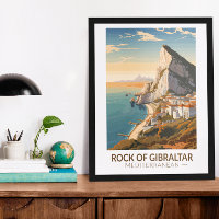 Rocher de Gibraltar Travel Art Vintage