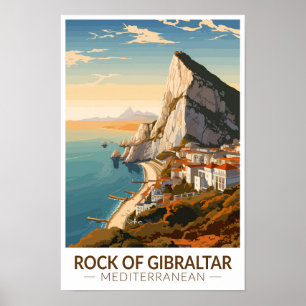 Affiche Rocher de Gibraltar Voyage Art Vintage
