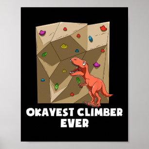 Affiche Rocher drôle de l'escalade de bloc T-rex 