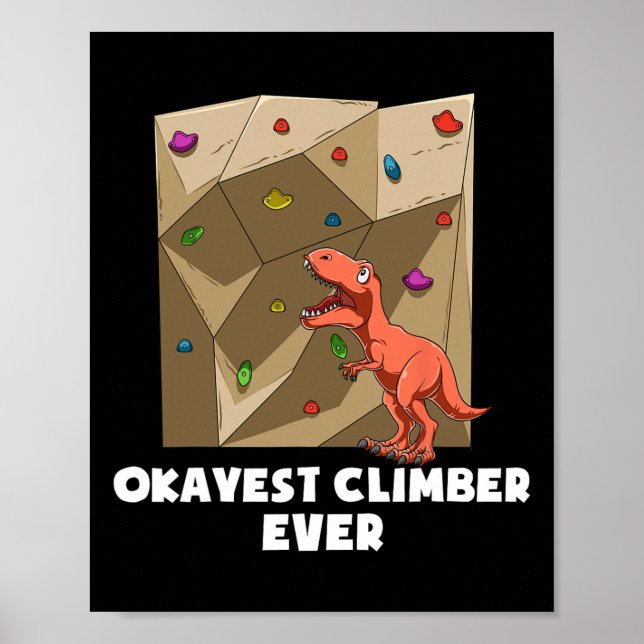 Affiche Rocher drôle de l'escalade de bloc T-rex  (Devant)