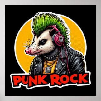 AFFICHE ROCHER VERT POSSUM-PUNK