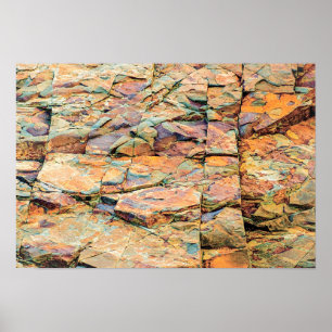 Affiche Rochers dans Maine Nature 19" x 13" Archival