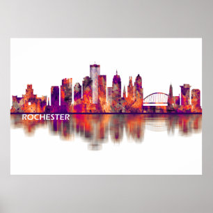 Affiche Rochester New York Skyline