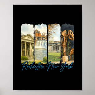 Affiche Rochester New York Voyageant Coup de pinceau Souve