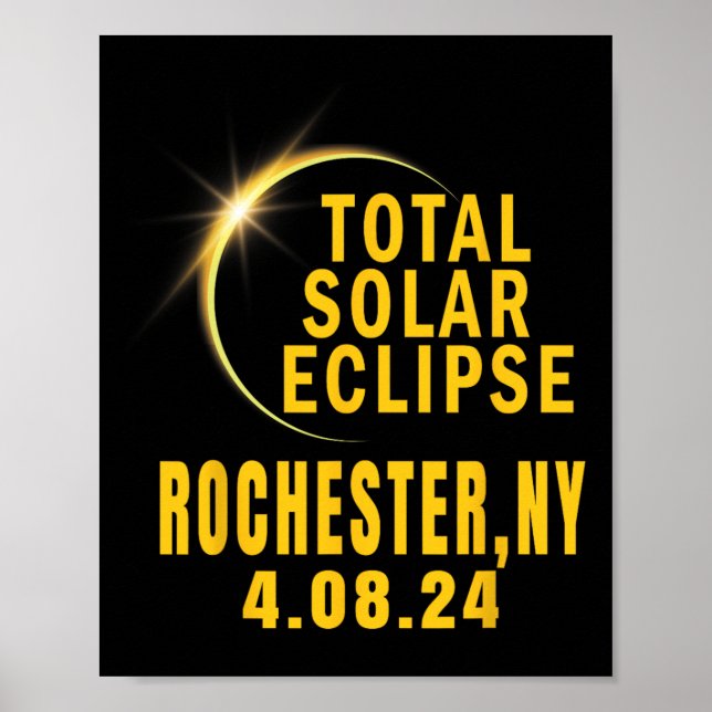 Affiche Rochester Ny Solar Eclipse 2024 Total Éclips Solai (Devant)
