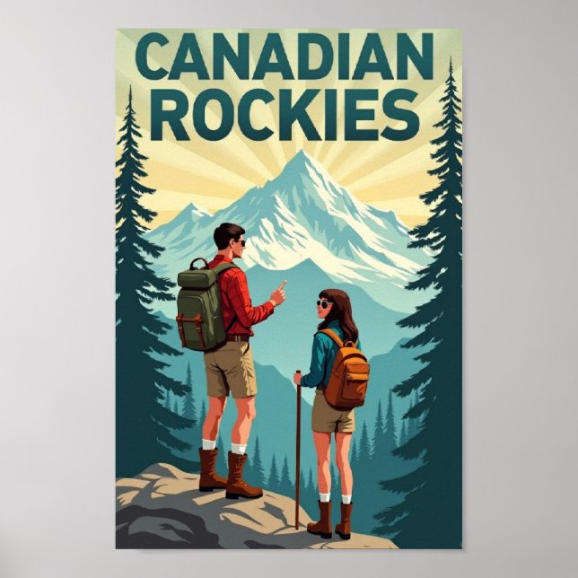 Affiche Rocheuses canadiennes : Une escapade rétro (Devant)