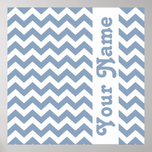 Affiche Rock Blue Safari Chevron avec texte personnalisé