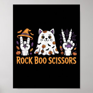 Affiche Rock Boo Ciseaux Chat Halloween Chemise Kids Game 