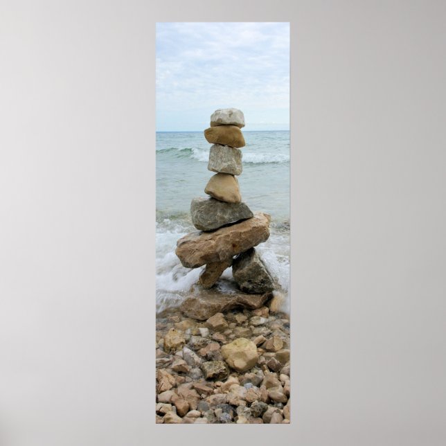 Affiche Rock Cairn (Pilier) - Île Mackinac, Michigan (Devant)