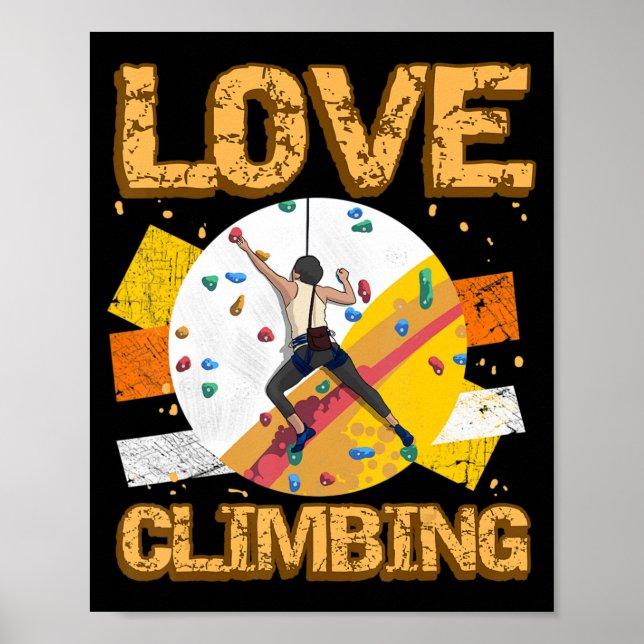 Affiche Rock Climber Love Escalade Rock Jock Belayer Ice M (Devant)