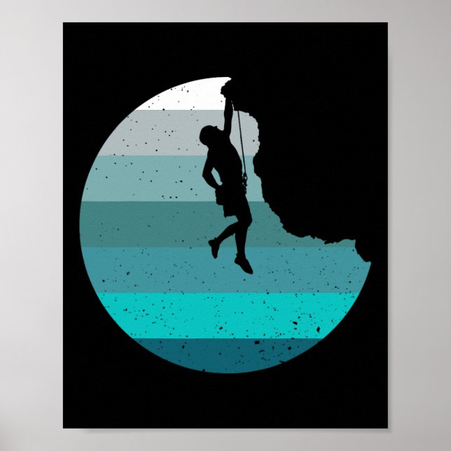 Affiche Rock Climbing Retro Bouldering Climber Vintage Sty (Devant)