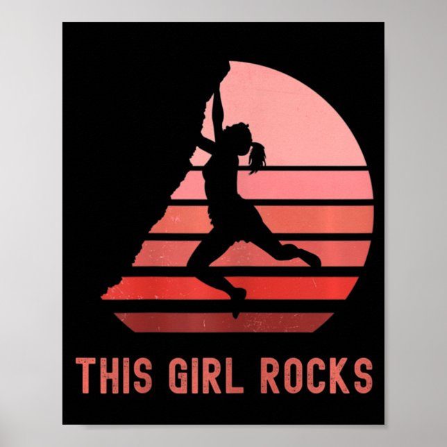 Affiche Rock Climbing This Girl Rocks Bouldering Mountain  (Devant)